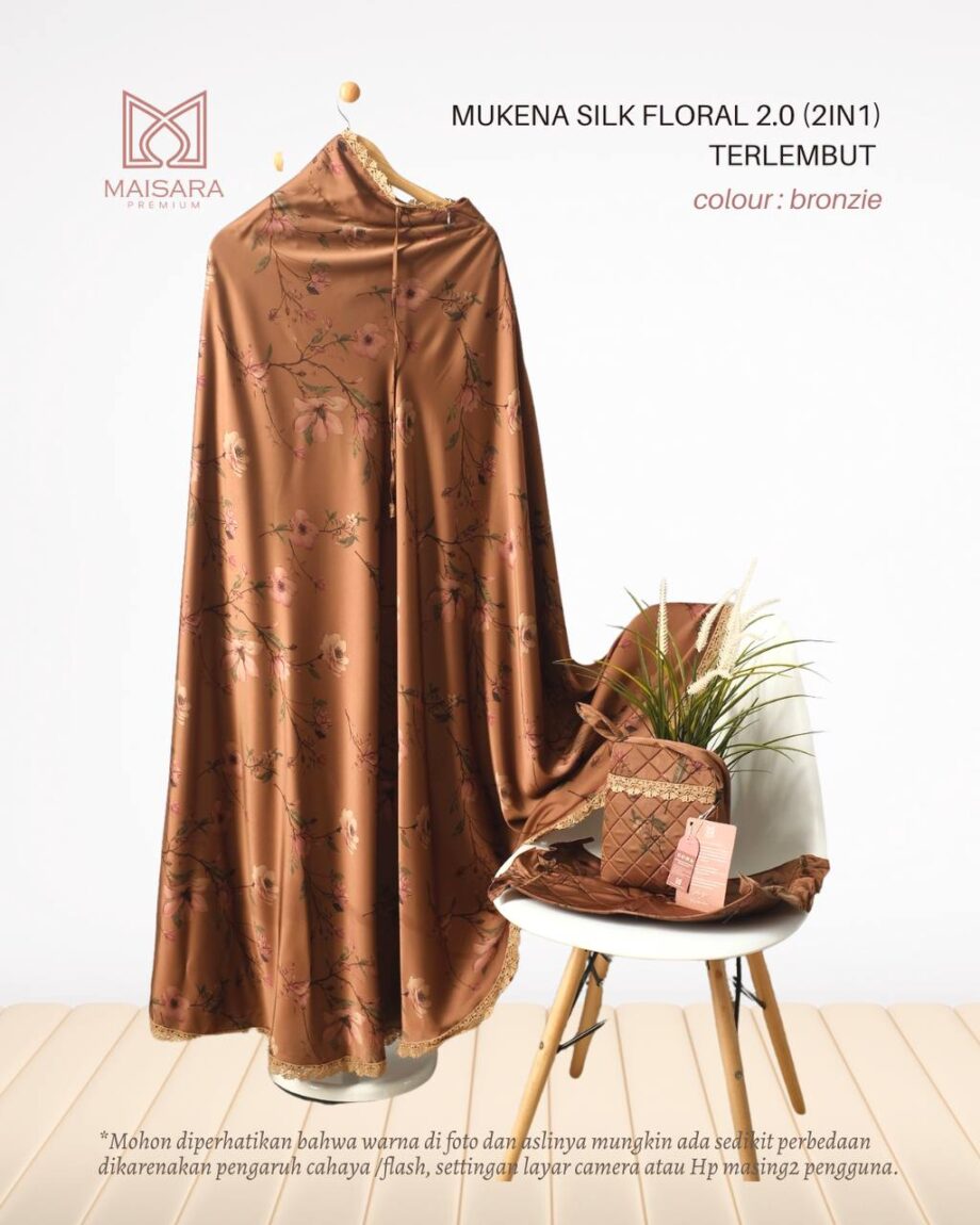 Prayer Set Silk Maisara - Floral 2in1 Brownzie