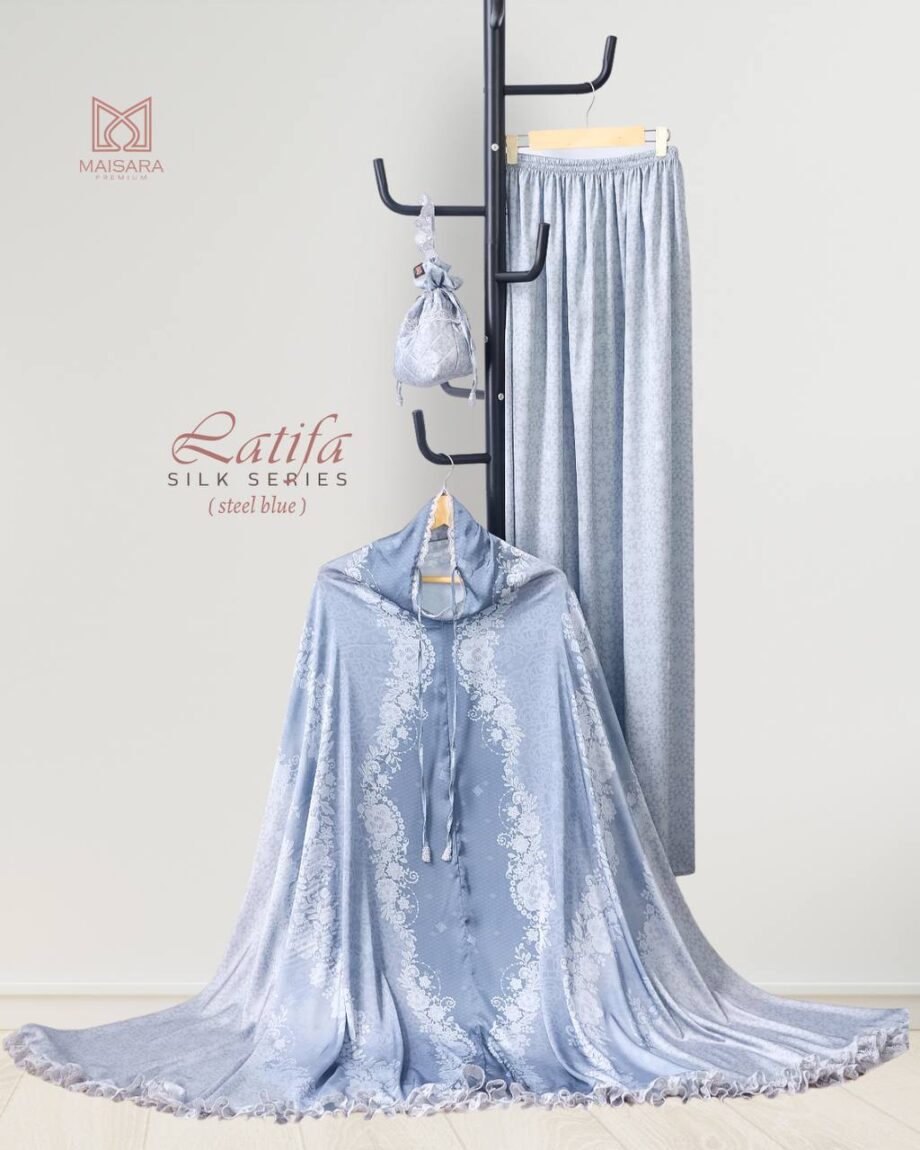 Prayer Set Silk Maisara - Latifa Steel Blue