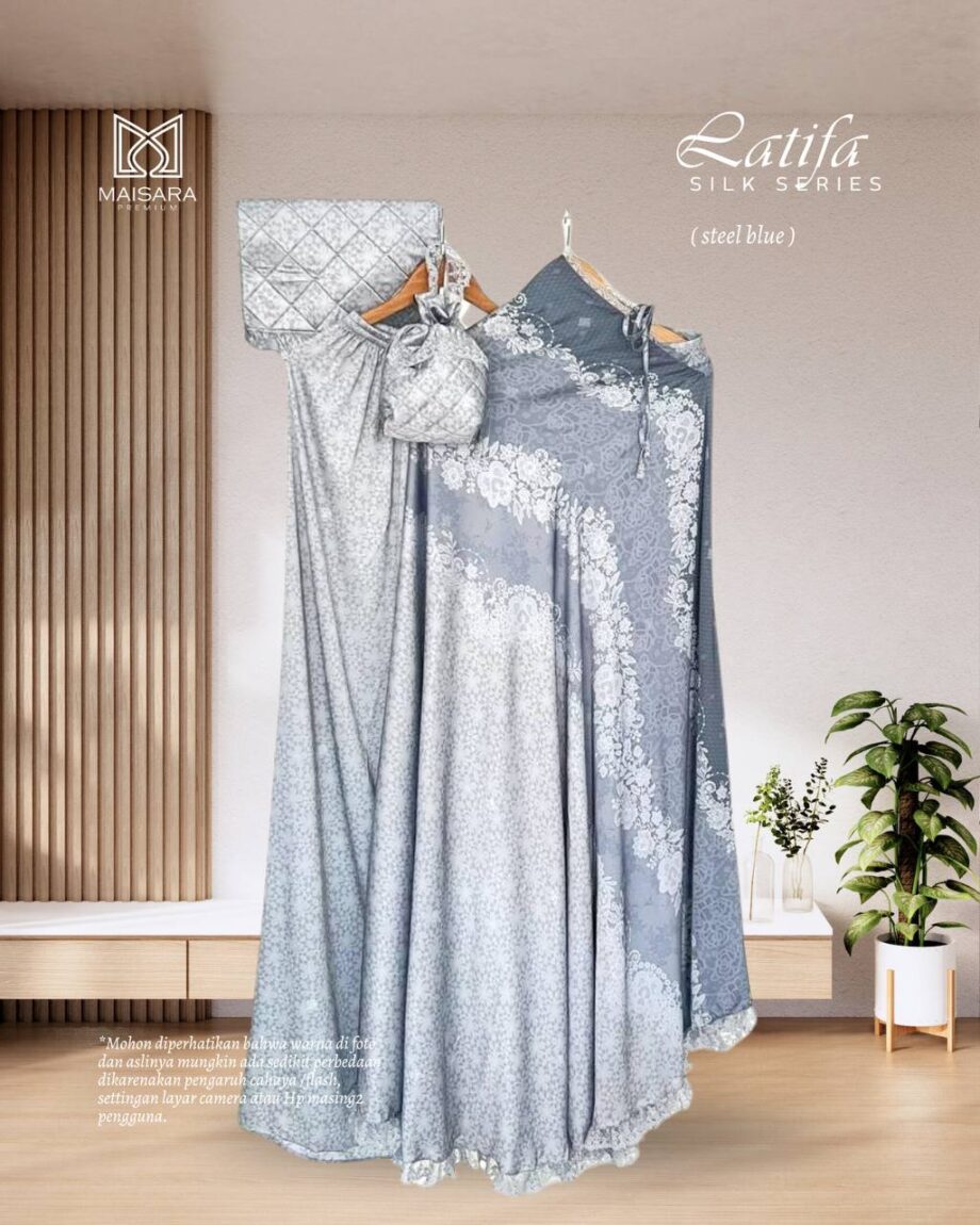 Prayer Set Silk Maisara - Latifa Steel Blue